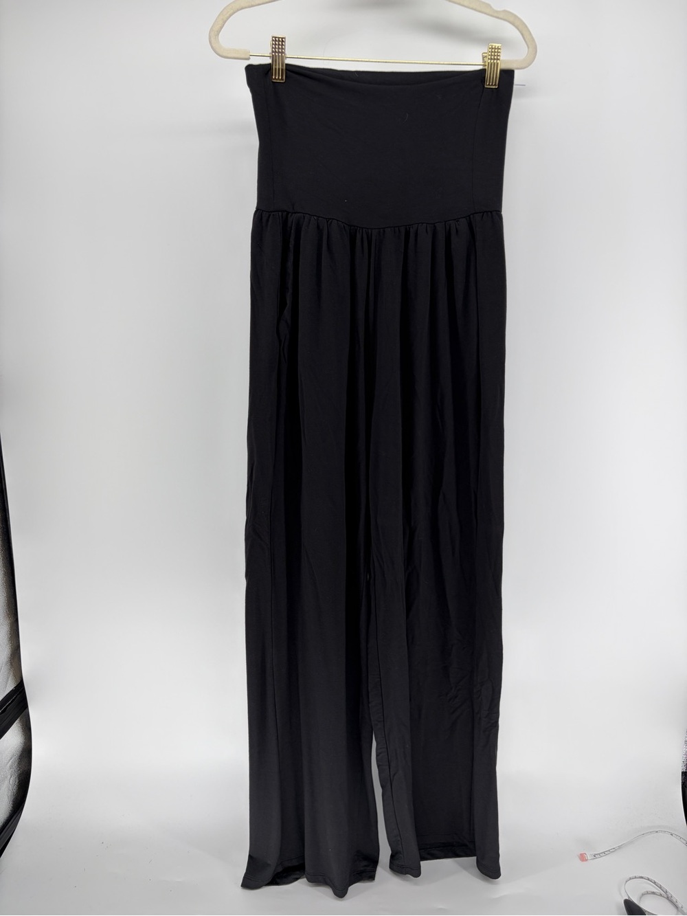 Quince French Terry Modal Wide Leg & Waist Pant Black Medium Comfort Pull on